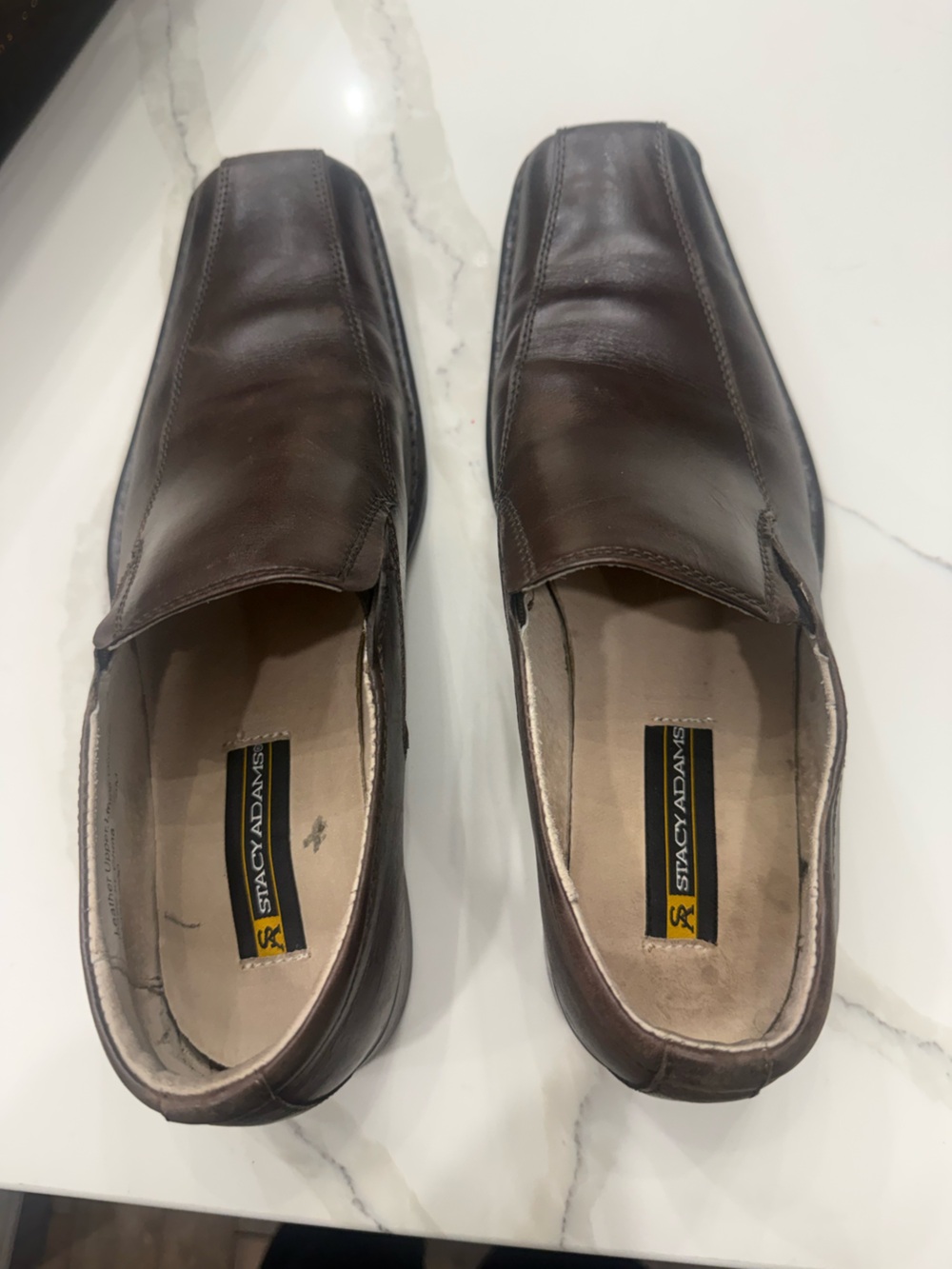 Stacy Adams Dark Brown Leather Slip-On Loafers